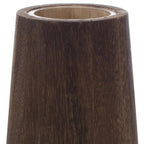Set of Two Brown And Clear Glass Tapered Table Vases With Wood  Warm Home View