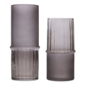 Set of Two Gray Glass Cylinder Table Vases  Warm Home View