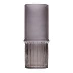 Set of Two Gray Glass Cylinder Table Vases  Warm Home View