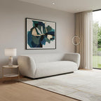 96" Gray Upholstered Sofa  Warm Home View