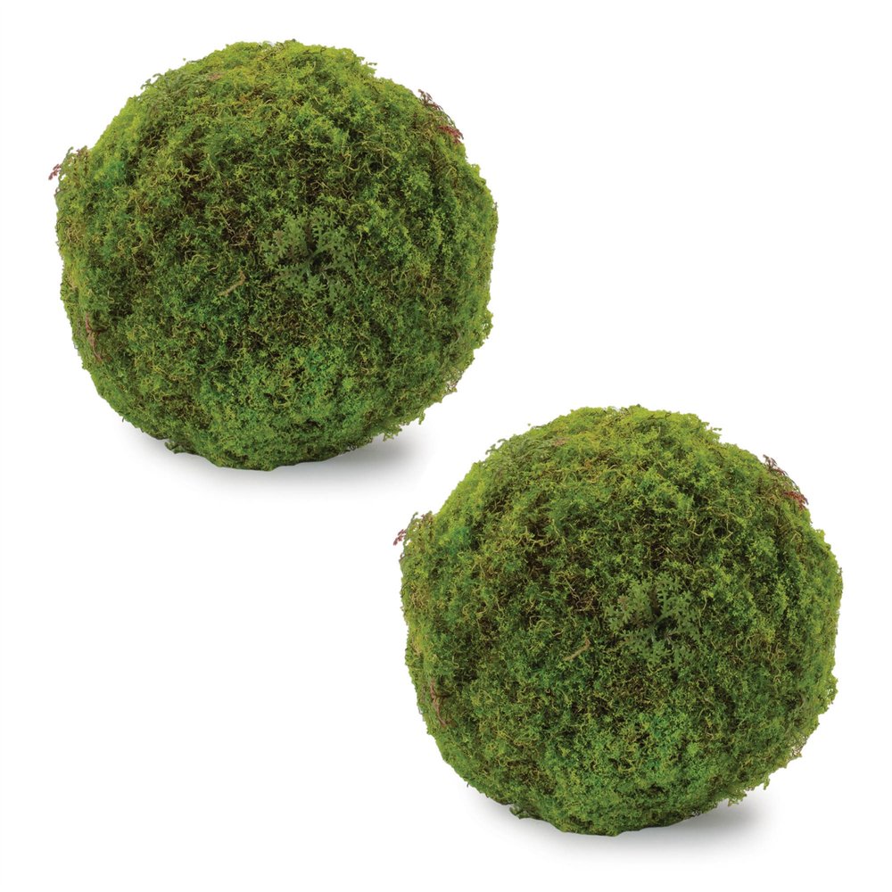 Set of Two 7" Green And Brown Artificial Moss  Warm Home View