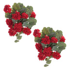 Set of Two 22" Red And Green Artificial Flowering  Warm Home View