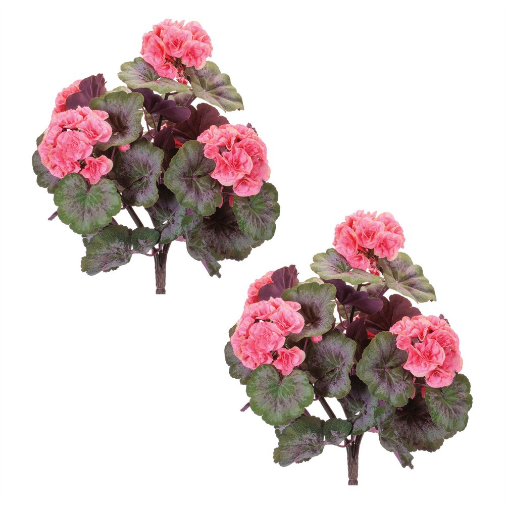 Set of Two 19" Pink And Green Artificial Flowering  Warm Home View