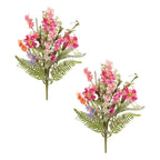 Set of two 5" Pink Blush And Green Flowering Artificial Plant  Warm Home View