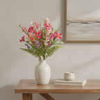 Set of two 5" Pink Blush And Green Flowering Artificial Plant  Warm Home View