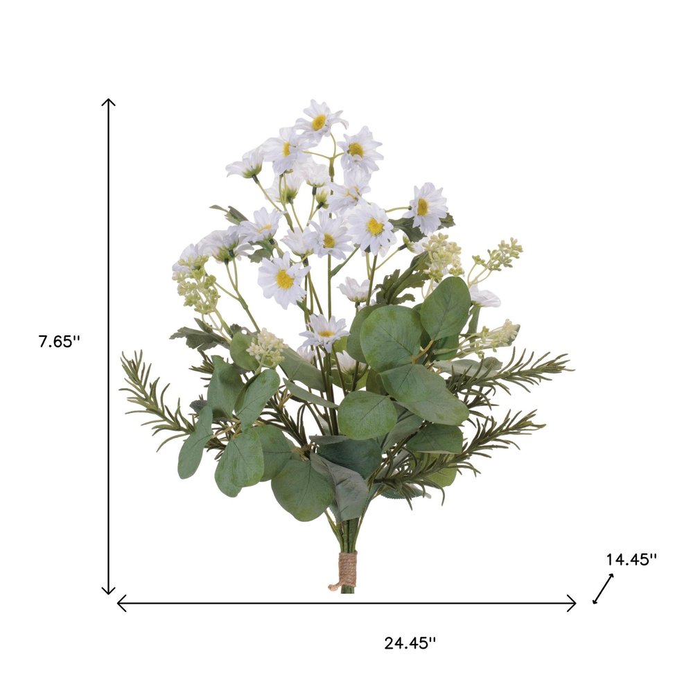 Set of Two 24" White Yellow And Green Artificial Flowering  Warm Home View