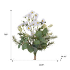 Set of Two 24" White Yellow And Green Artificial Flowering  Warm Home View