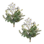 Set of Two 24" White Yellow And Green Artificial Flowering  Warm Home View
