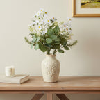 Set of Two 24" White Yellow And Green Artificial Flowering  Warm Home View