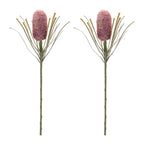 Set of Two 29" Pink White And Green Artificial Flowering  Warm Home View