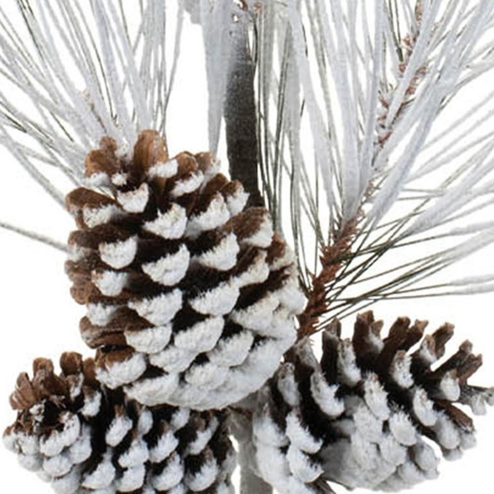 Set of Two 36" White Brown And Green Artificial Pine  Warm Home View