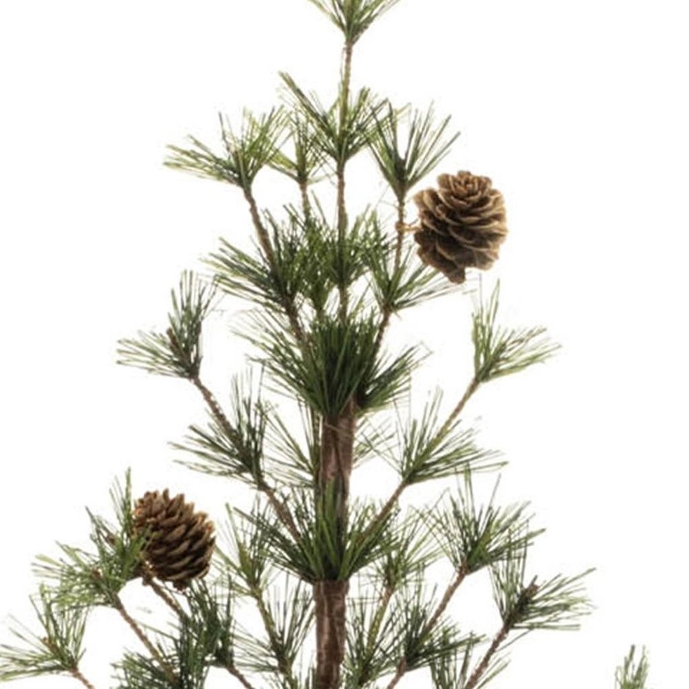 Set of Two 32" Mini Artificial Pine Trees With Pinecones In Rustic Brown Pots  Warm Home View