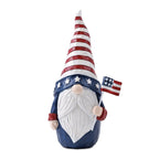 Set of Two Red White And Blue Polyresin Standing Gnomes  Warm Home View