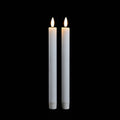 Set of Two White Unscented Candle Flameless Taper Candles  Warm Home View
