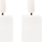 Set of Two White Unscented Candle Flameless Taper Candles  Warm Home View
