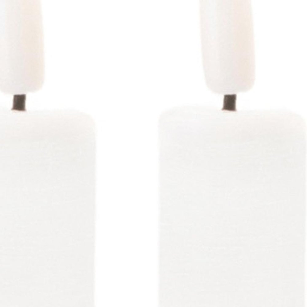 Set of Two White Unscented Candle Flameless Taper Candles  Warm Home View