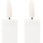Set of Two White Unscented Candle Flameless Taper Candles  Warm Home View