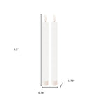 Set of Two White Unscented Candle Flameless Taper Candles  Warm Home View