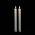 Set of Two Ivory Unscented Candle Flameless Taper Candles  Warm Home View