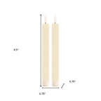 Set of Two Ivory Unscented Candle Flameless Taper Candles  Warm Home View