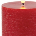 Set of Two Red Unscented Candle Flameless Pillar Candles  Warm Home View
