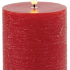 Set of Two Red Unscented Candle Flameless Pillar Candles  Warm Home View
