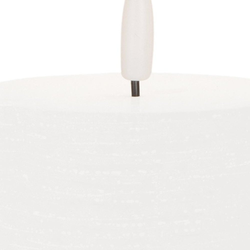 Set of Two White Unscented Candle Flameless Pillar Candles  Warm Home View