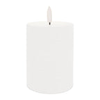 Set of Two White Unscented Candle Flameless Pillar Candles  Warm Home View