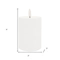 Set of Two White Unscented Candle Flameless Pillar Candles  Warm Home View