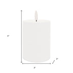 Set of Two White Unscented Candle Flameless Pillar Candles  Warm Home View