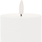 Set of Two White Unscented Candle Flameless Pillar Candles  Warm Home View
