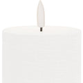 Set of Two White Unscented Candle Flameless Pillar Candles  Warm Home View
