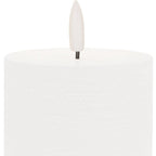 Set of Two White Unscented Candle Flameless Pillar Candles  Warm Home View