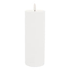 Set of Two White Unscented Candle Flameless Pillar Candles  Warm Home View