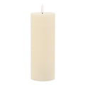 Set of Two Ivory Unscented Candle Flameless Pillar Candles  Warm Home View