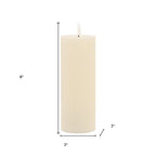 Set of Two Ivory Unscented Candle Flameless Pillar Candles  Warm Home View