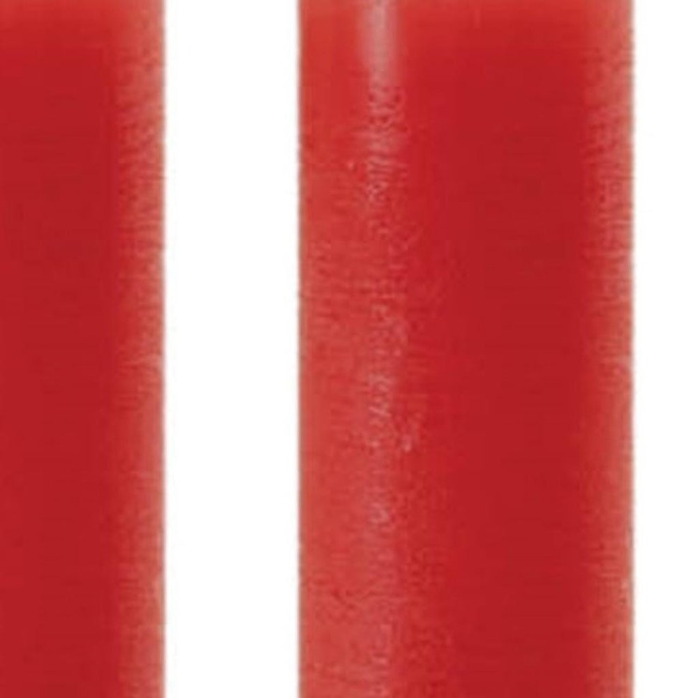 Set of Two Red Unscented Flameless Candle Taper Candles  Warm Home View
