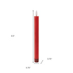 Set of Two Red Unscented Flameless Candle Taper Candles  Warm Home View