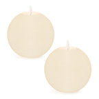 Set of Two Ivory Unscented Candle Flameless Designer Candles  Warm Home View
