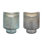 Set of Two White Currant Scented Two Wick Candles In Frosted Glass Holders  Warm Home View