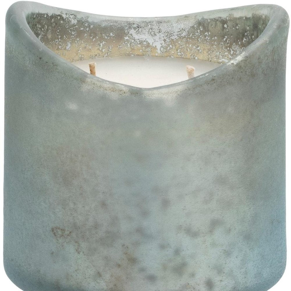 Set of Two White Currant Scented Two Wick Candles In Frosted Glass Holders  Warm Home View