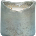 Set of Two White Currant Scented Two Wick Candles In Frosted Glass Holders  Warm Home View