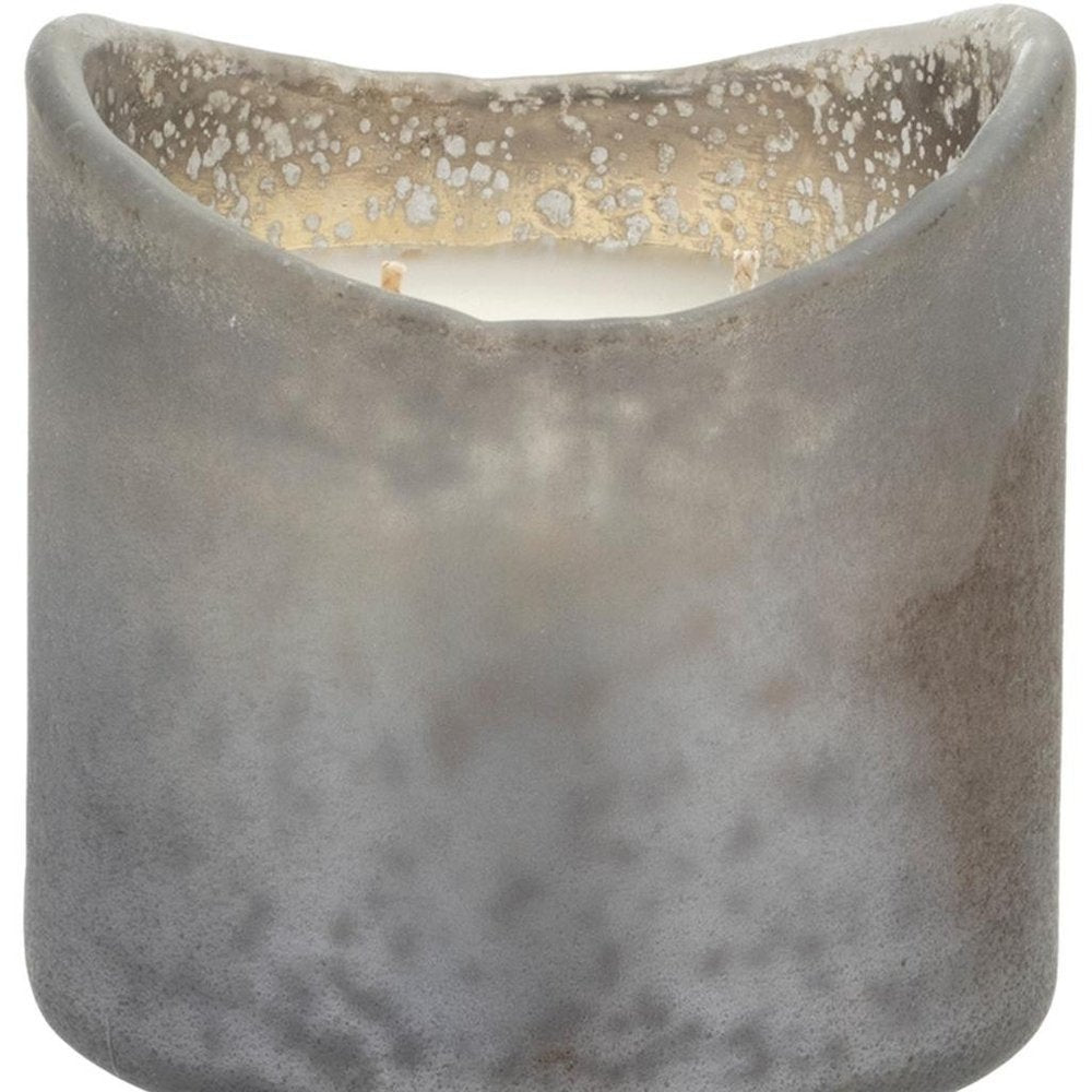 Set of Two White Currant Scented Two Wick Candles In Frosted Glass Holders  Warm Home View