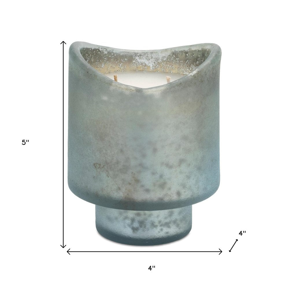 Set of Two White Currant Scented Two Wick Candles In Frosted Glass Holders  Warm Home View