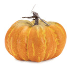 Set of Two Orange And Yellow Plastic Pumpkin Thanksgiving Pumpkin Tabletop Sculpture  Warm Home View