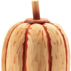 Set of Two Orange Wood Pumpkin Thanksgiving Pumpkin Tabletop Sculpture  Warm Home View