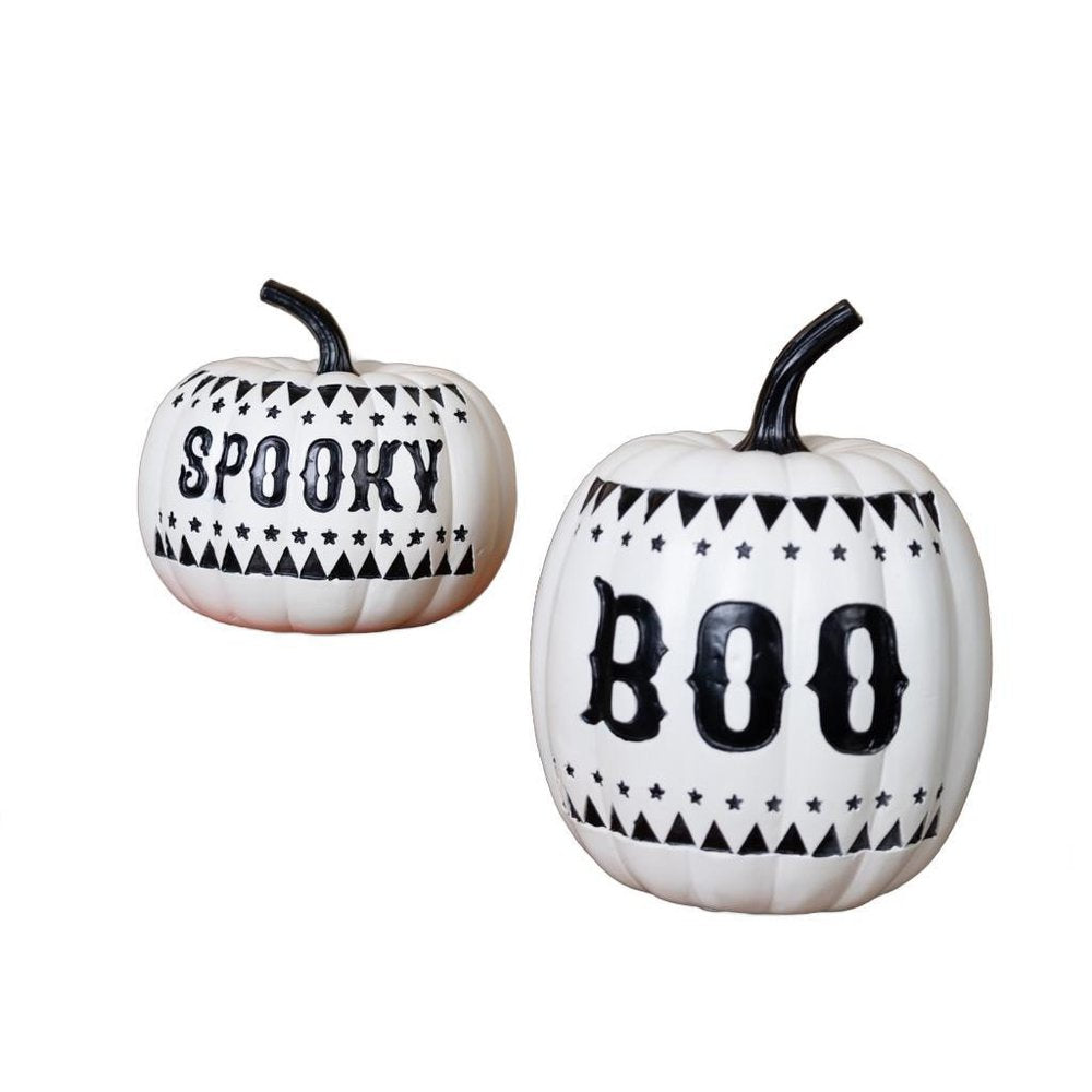Set of Two White And Black Polyresin Tabletop Sculpture  Warm Home View