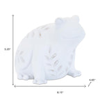 Set of Two White Polyresin Frog And Turtle Figurines  Warm Home View