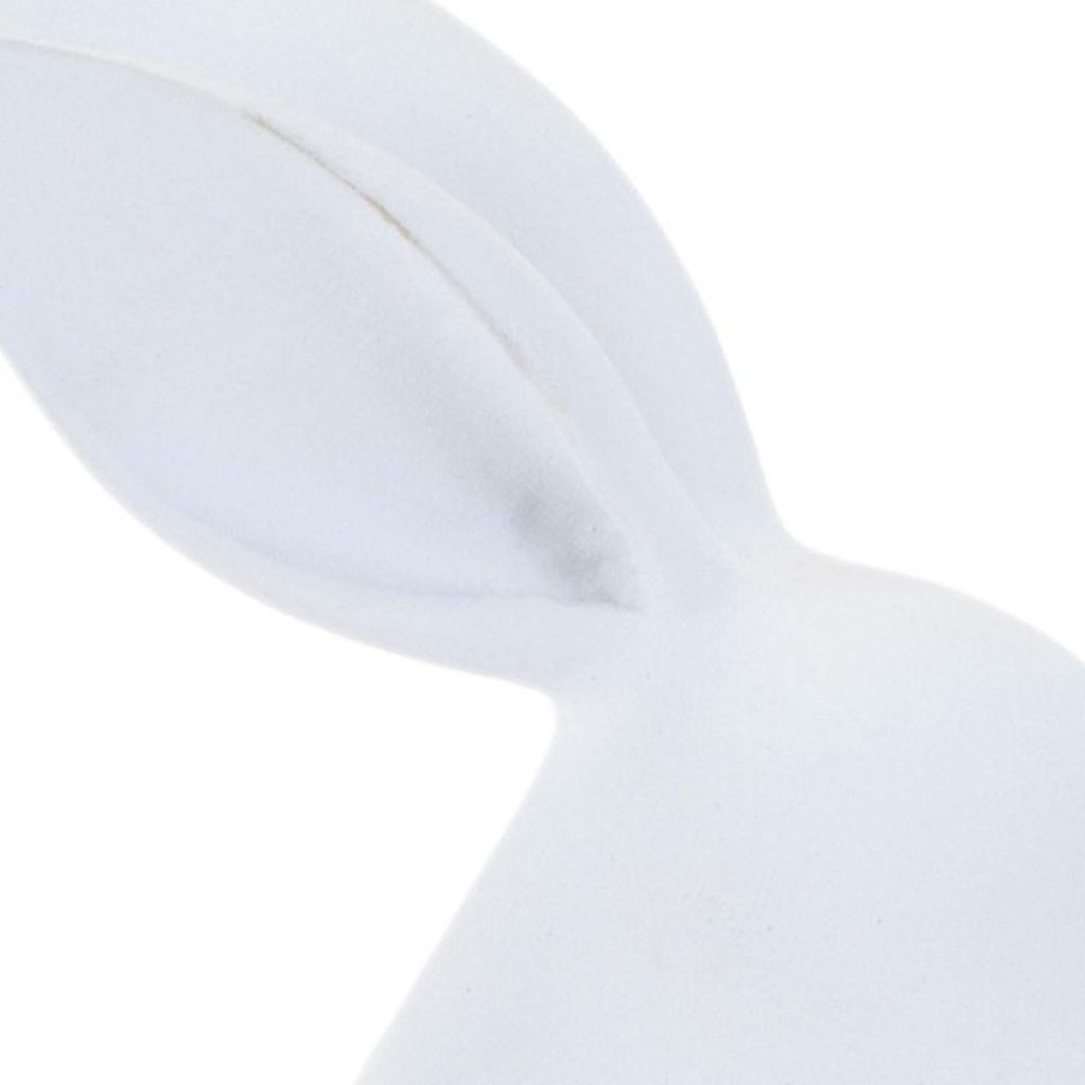 Set of Two White Polyresin Rabbit Figurines  Warm Home View