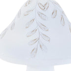 Set of Two White Polyresin Mushroom Tabletop Sculpture  Warm Home View
